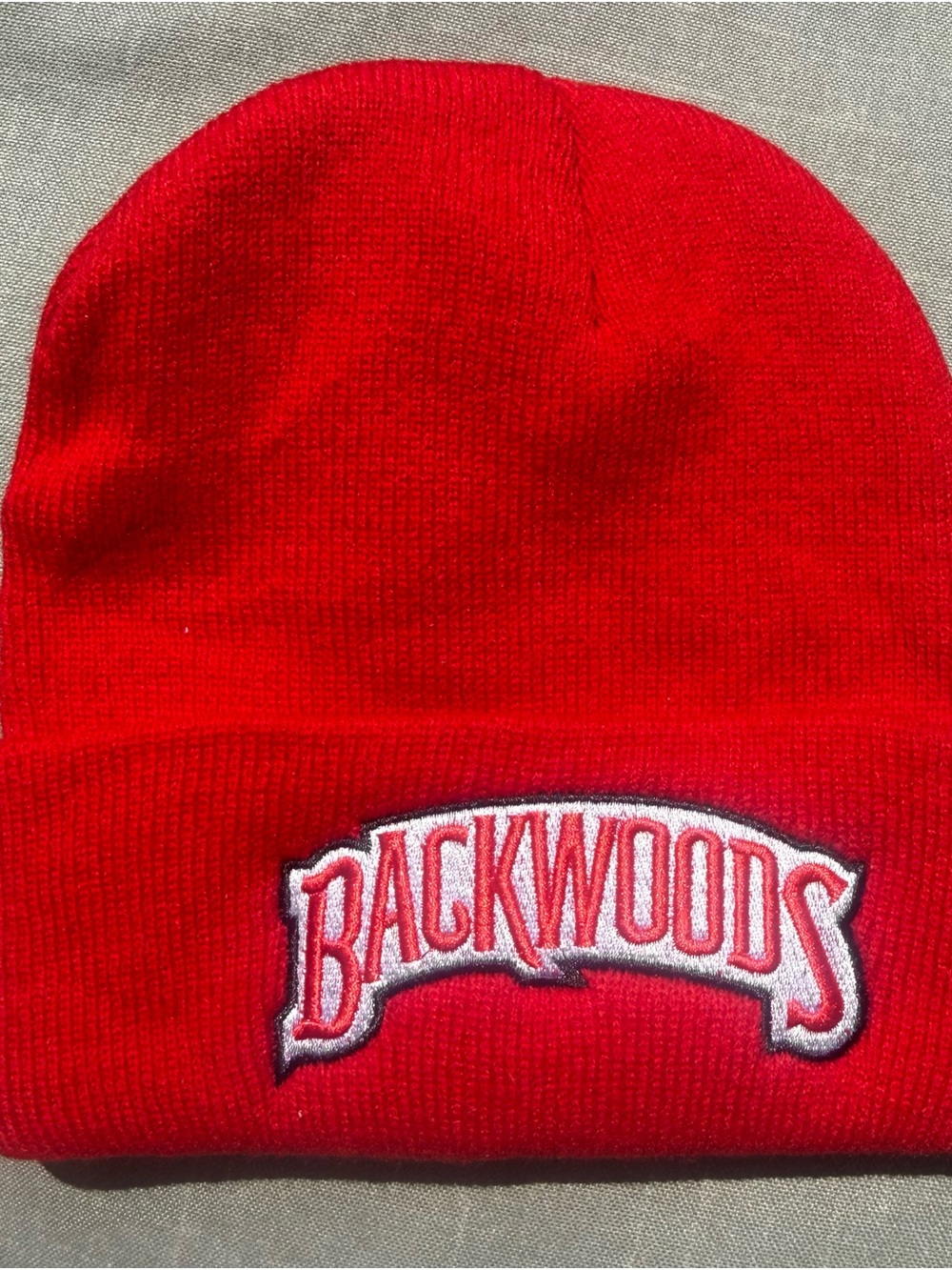 Backwoods Red Knit Cuffed Beanie for Men Unisex